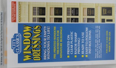 City Classics 705 - HO Scale Window Dressing for Kit 105 Baum Blvd