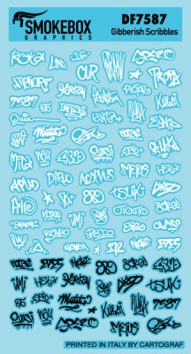 Smokebox Graphics Decals DF7587 - HO Gibberish Scribbles - Decal