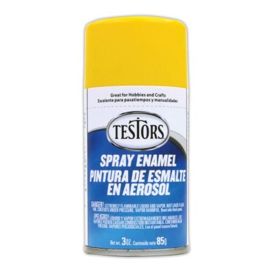 Testors 12 14 - Enamel Spray Paint Yellow Gloss 3oz