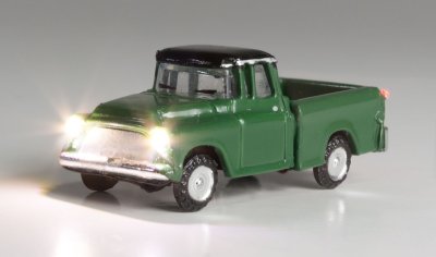 Woodland Scenics 5610 - N Scale Just Plug Lighted Vehicle - Green Pickup