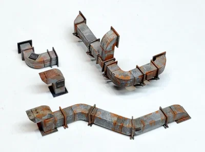 ITLA Scale Models - HO4174 - Multi-scale HO / S Scale - Roof / Wall HVAC Ducting