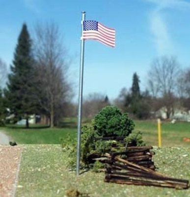 Osborn Model Kits 1094 - HO American Flag & Pole - Kit - 3 Pack