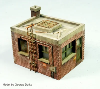 ITLA Scale Models - HO Scale 4176 1 Story Brick Utility Building Kit