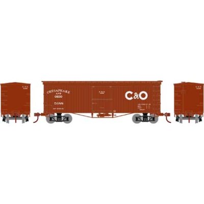 Athearn Roundhouse 1159 - HO 36ft Old-Time Wood Boxcar - Chesapeake & Ohio #5688