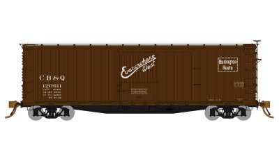 Rapido 130102-3 - HO 40' USRA Box Car, Chicago Burlington and Quincy #120611