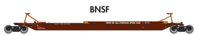 Athearn 64022 HO Scale - RTR 57Ft trinity 3-unit Spine Car - BNSF #300518