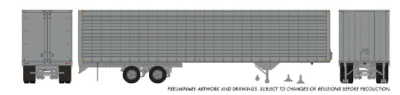 Rapido 1146995 - HO 40' Fruehauf Fluted Side Volume Van: Silver, Unlettered