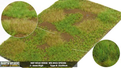 Martin Welberg Scenic Studios WB-M004 - Rough Meadow - Summer w/ Weeds - Type B - Mat - 30cm X 21...
