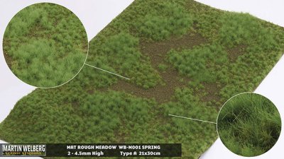 Martin Welberg Scenic Studios WB-M001 - Rough Meadow - Spring - Type A Mat - 30cm X 21cm