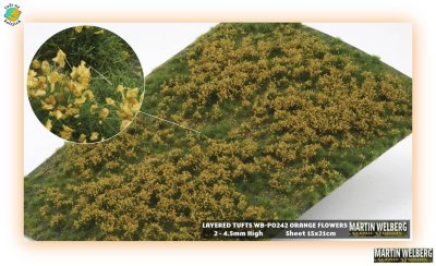 Martin Welberg Scenic Studios WB-O242 - Layered Tufts - Flowers - Orange - 2-4.5mm