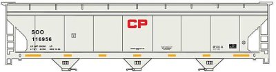 Accurail 2116 - HO Scale ACF 47' 3-Bay Center-Flow Covered Hopper - Kit -- Canadian Pacific SOO #...