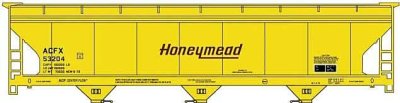 Accurail 81762 - HO ACF 47' 3-Bay Center-Flow Covered Hopper - Kit -- Honeymead #53204 (yellow, b...