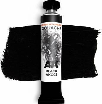 AK Interactive G02 - Gouache Black 20ml
