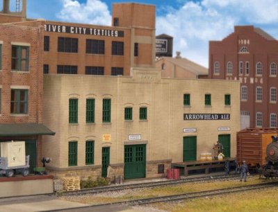 Walthers Cornerstone 3193 - HO Scale Arrowhead Ale Background Building -- Kit - 12-1/4 x 4-5/8 x ...