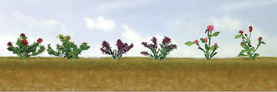 JTT 95557 - HO Assorted Flower Plants -- Set #1 pkg(12)