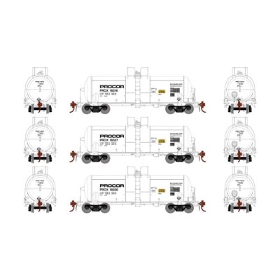 Athearn Genesis 15324 - N 13,600 Gallon Acid Tank, PROX White 3-Pack