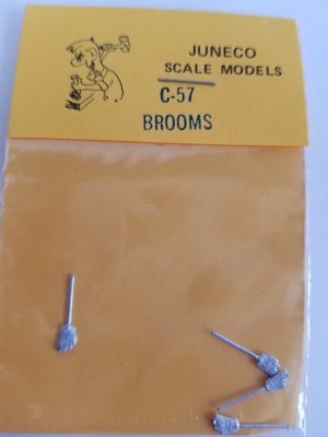 Juneco Scale Models C-57 Straight Broom (4/pkg)