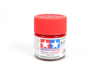 Tamiya Paints 81527 - X-27 Mini Acrylic  - Clear Red - 10mL Bottle