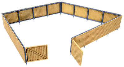Walthers Cornerstone 3632 - HO Scale Corrugated Fence -- Kit - Scale Feet: 240' 73.2m; Height: 1-...