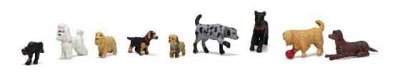Woodland Scenics 1972 - HO Dogs & Cat - Scenic Accents(R) -- 8 Dogs, 1 Cat