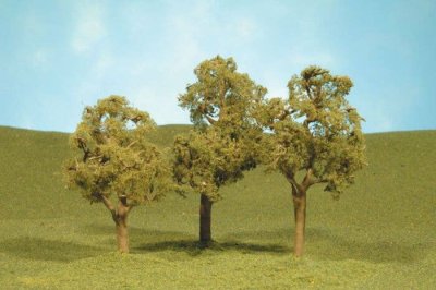 Bachmann 32008 - HO Scale Elm Trees - SceneScapes(TM) -- 3 to 4" 7.6 to 10.2cm pkg(3)