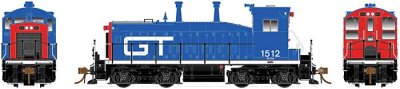 Rapido Trains 27028 - HO EMD-GMD SW1200 - Standard DC -- Grand Trunk Western #1512 (blue, red)