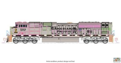 Kato 176-8544DCC - N Scale EMD SD70ACU - DCC -- Canadian Pacific #7023 (Military Heritage, gray, ...