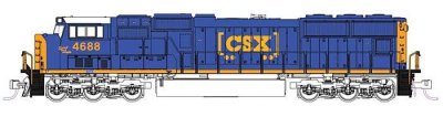 Kato 1767617 - N Scale EMD SD70M with Flat Radiators - Standard DC -- CSX #4688 Spirit of Tampa (...