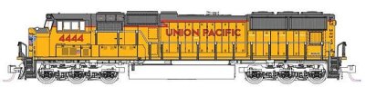 Kato 176-7618 - N Scale EMD SD70M with Flat Radiators - Standard DC -- Union Pacific #4444 (Armou...