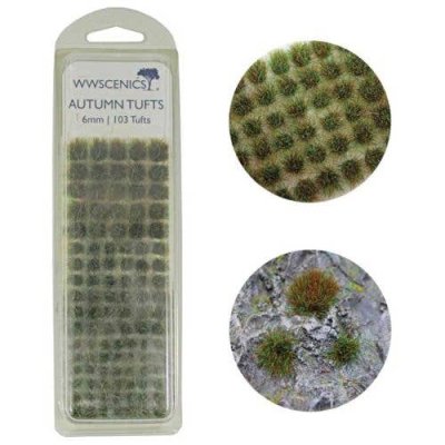 Peco W3TAU6 - Grass Tufts 1/4" 6mm -- Autumn/Fall pkg(103)