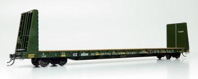 Rapido 147010 - HO 66ft Bulkhead Flatcar - Iowa, Chicago, & Eastern (ex-BC Patch) #66004