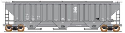 Intermountain 453125-02 HO - 4750 Cubic Foot Rib-Sided - 3-Bay Covered Hopper - Illionois Central...