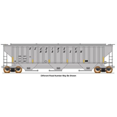 Intermountain 672302-06 - N Scale Trinity Rib-Side Hopper, Reading Blue Mountain & Northern #1015...