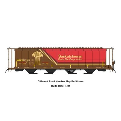 Intermountain 45139-04 - HO 59Ft 4-Bay Cylindrical Covered Hopper - Mobil Grain / Ex Saskatchewan...