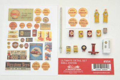JL Innovative 954 - HO Ultimate Shell Gas Station Detail Set