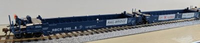 Athearn 98902 HO Maxi I Well Car - 40 Ft- 5 Car Set - Early - K Line/ Rail Bridge #1019
