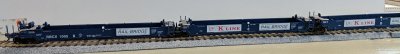 Athearn 98902 HO Maxi I Well Car - 40 Ft- 5 Car Set - Early - K Line/ Rail Bridge #1019
