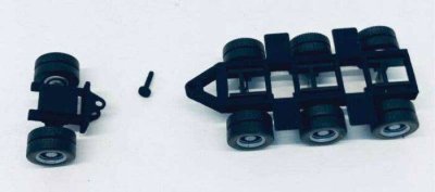 Herpa Models 5525 - HO Lowboy Tri-Axle Booster w/Integrated Rear Axle -- 2 Sets