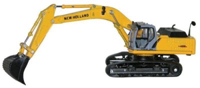 Herpa Models 6504 - HO New Holland E 485 B Excavator - Assembled -- Yellow, Black