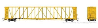 Rapido 174007 - HO Scale ~ NSC 73' Centerbeam Flatcar - TTX TTZX (yellow, black) - 6 pack