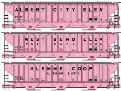 Accurail 8182 - HO Pullman-Standard 4750 3-Bay Covered Hopper 3-Pack - Kit -- Co-Op 1 Each: Alber...