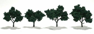 Woodland Scenics 1505 - Ready-Made "Realistic Trees" - Deciduous - 2 to 3" 5.1 to 7.6cm pkg(4) --...