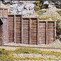 Woodland Scenics 1260 - All Scale Retaining Walls (Hydrocal Plaster Castings; pkg(3) -- Timbers