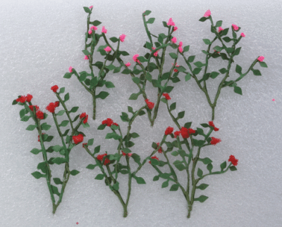 JTT 95539 - HO Rose Bushes -- 1-3/8" 3.5cm pkg(6)