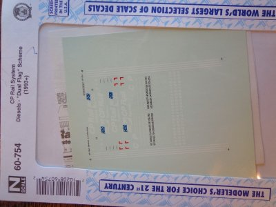 Microscale 60754 - N Scale Railroad Decal Set - CP Rail -- Diesels 1993-1997
