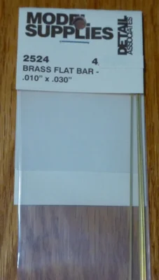 Detail Associates 2524 - Flat Brass Wire pkg(4) - .010 x .030" .04 x .08cm