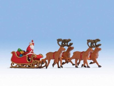 Noch 15924 - HO Santa Claus w/ Sleigh and 4 Reindeer