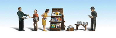 Woodland Scenics 1906 - HO Scale Scenic Accents(R) -- Newsstand (Includes 4 Figures)