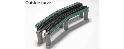 Kato Unitrack 20-824 Single-Track Curved Deck-Girder Bridge 4-Pack, Code 80 Track - Unitrack -- 1...