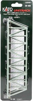 Kato Unitrack 20428 - N Scale Single-Track Truss Bridge - Unitrack -- Light Green 9-3/4" 24.8cm